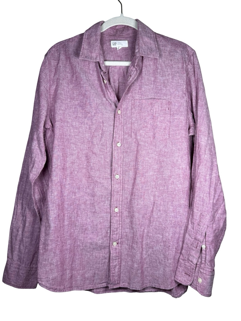 GAP Linen Cotton Button Down Long Sleeve Shirt Standards Fit Sz M